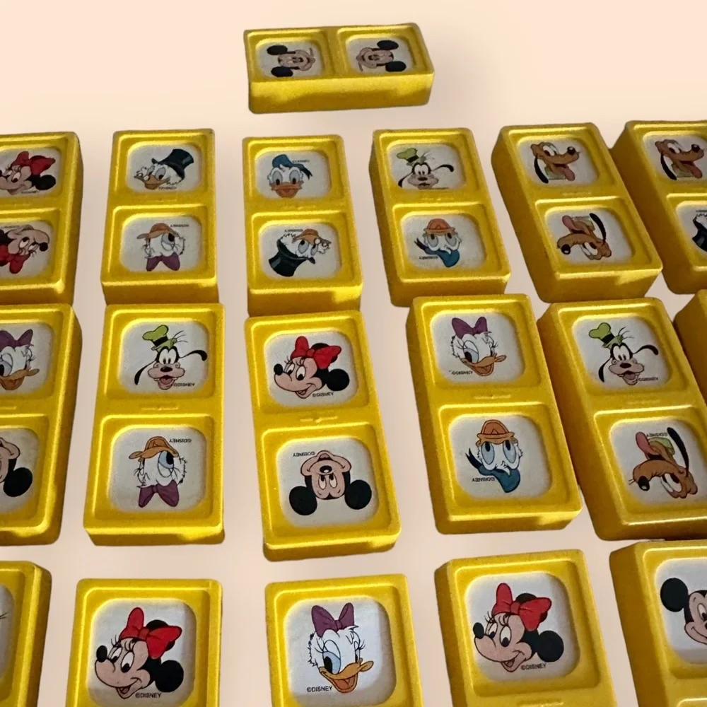 Vintage Golden Disney's Mickey and Friends Dominoes Game Set 25 Pieces
